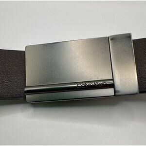 Calvin Klein Mens Reversible Leather Belt Automatic Slide Buckle Black Brown 44”
